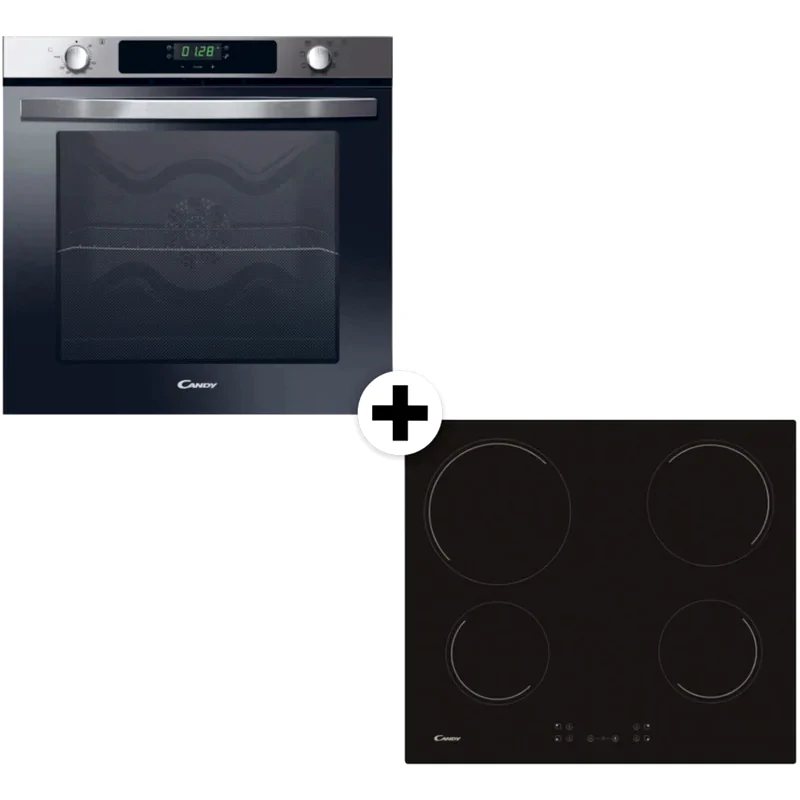 CANDY CANDY FXIDC X615 CH64CCB/4U2 80 Lt Inox Eντοιχιζόμενο Σετ Φούρνος και Εστία