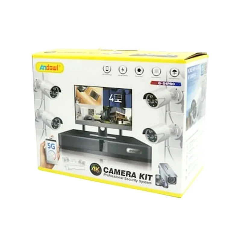 ANDOWL Σετ Καταγραφης Με 4 Καμερες Cctv Camera Kit Andowl An-q-s4pro