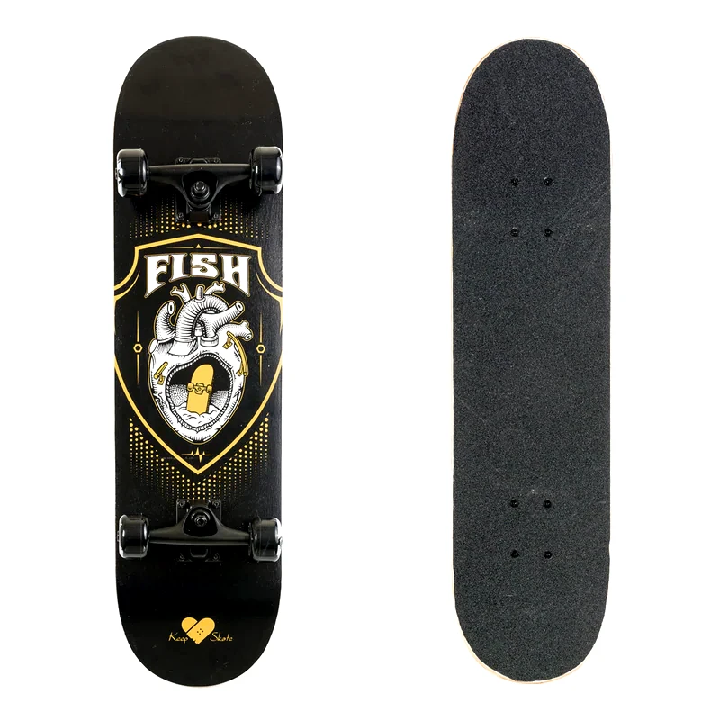 Skateboard 31 Black Heart Complete Set By Fish