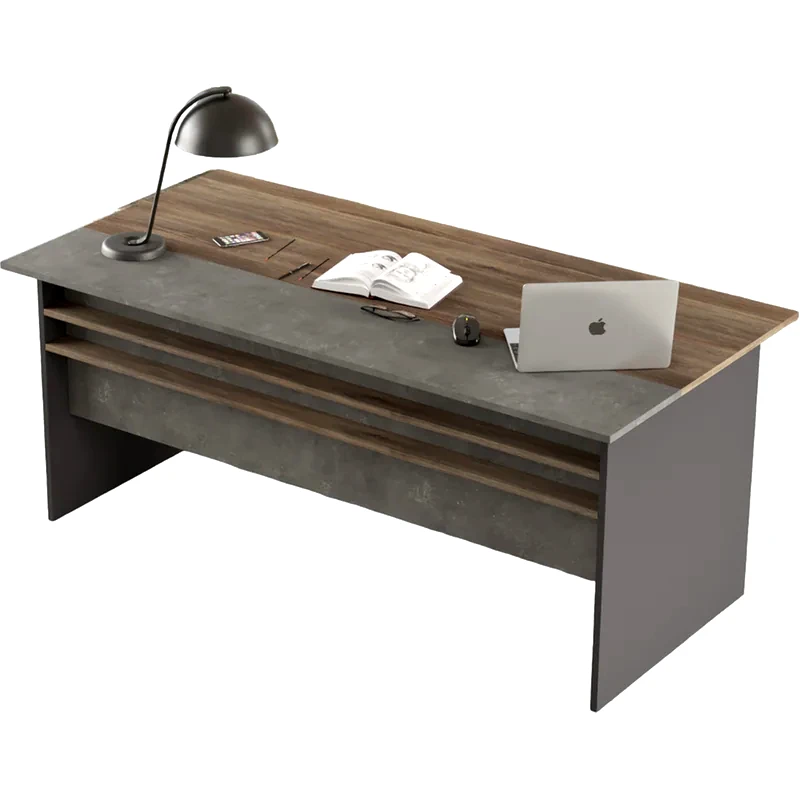 Επαγγελματικό Γραφείο Μελέτης 24Mall Lettura από Μοριοσανίδα 180x89.5x75 cm - Καφέ/Ανθρακί