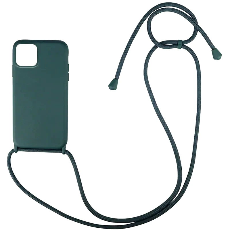 MY COLORS Θήκη Apple iPhone 11 Pro Max - My Colors CarryHang Θήκη Σιλικόνης με Κορδόνι - Πράσινο Σκούρο