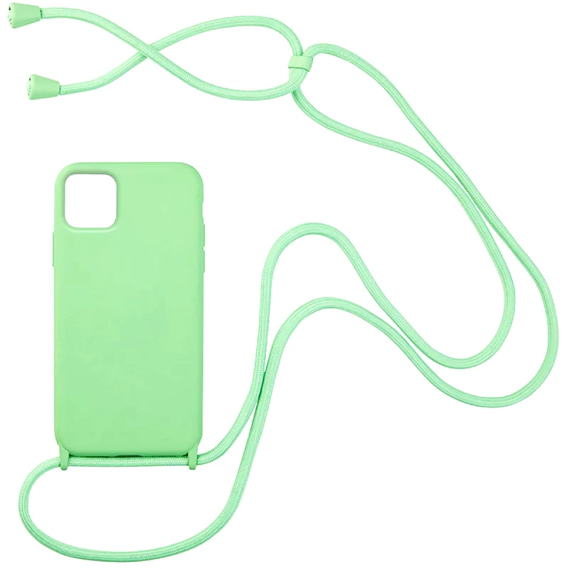 MY COLORS Θήκη Apple iPhone 12 Pro Max - My Colors CarryHang Θήκη Σιλικόνης με Κορδόνι - Πράσινο Ανοιχτό