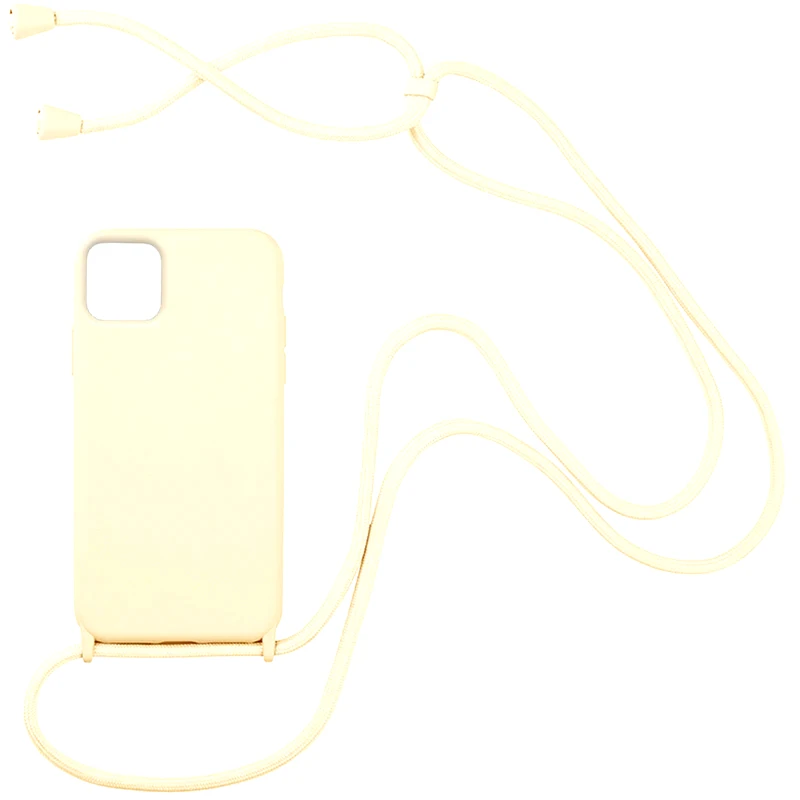 MY COLORS Θήκη Apple iPhone 11 - My Colors CarryHang Θήκη Σιλικόνης με Κορδόνι - Μπεζ