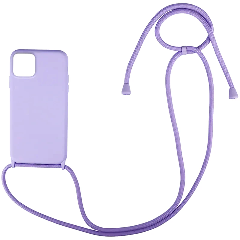 MY COLORS Θήκη Apple iPhone 11 - My Colors CarryHang Θήκη Σιλικόνης με Κορδόνι - Λιλά