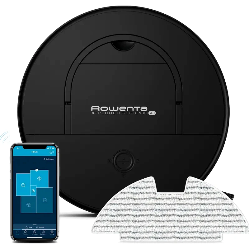 ROWENTA ROWENTA RR9075 X-PLORER SERIE 130 AI για Σκούπισμα και Σφουγγάρισμα με Χαρτογράφηση Χώρου Μαύρο Σκούπα Ρομπότ