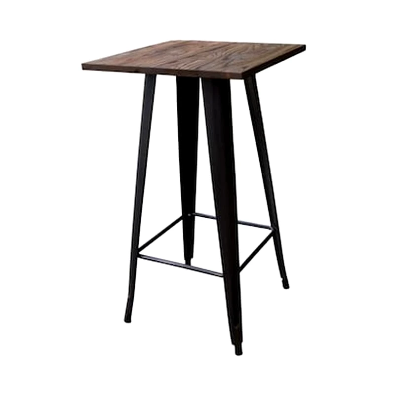 WOODWELL Τραπέζι Μπαρ 60x60 Μεταλλικό Antique Black C10089