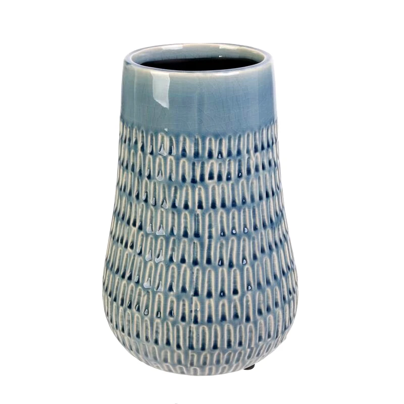 HOME DECO FACTORY Διακοσμητικό Βάζο Home Deco Factory Κεραμικό Hd9036 15x23 cm - Μπλε