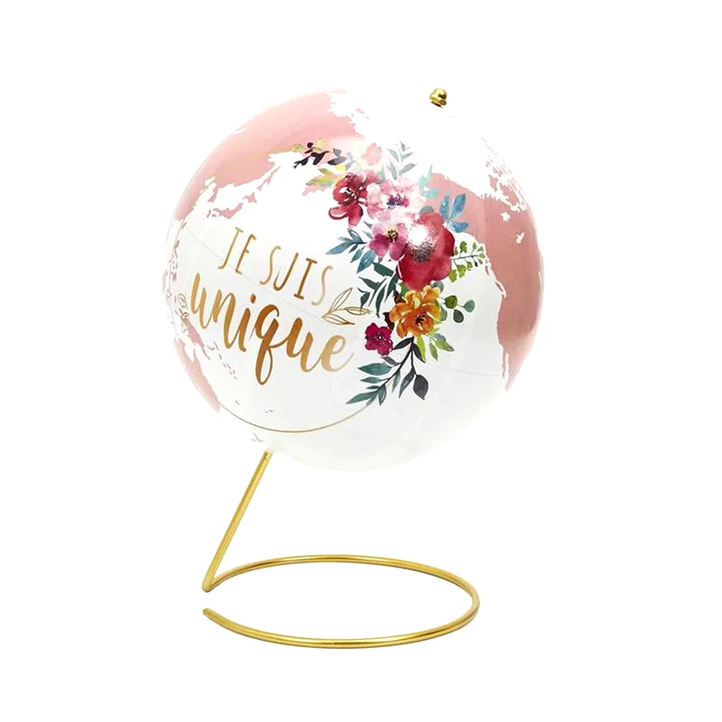HOME DECO FACTORY Διακοσμητική Υδρόγειος Σφαίρα Home Deco Factory με Μεταλλική Βάση Hd2282 29 cm - Πολύχρωμη