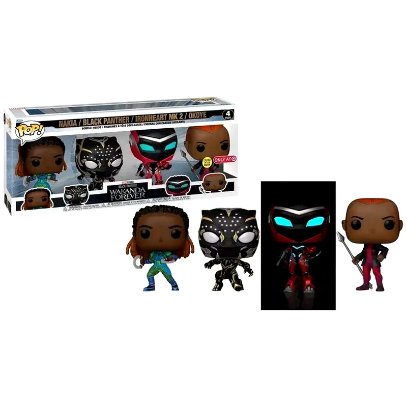 FUNKO Funko Pop! Marvel - Black Panther: Wakanda Forever - Nakia, Black Panther, Ironheart MK2 Okoye 4-Pack