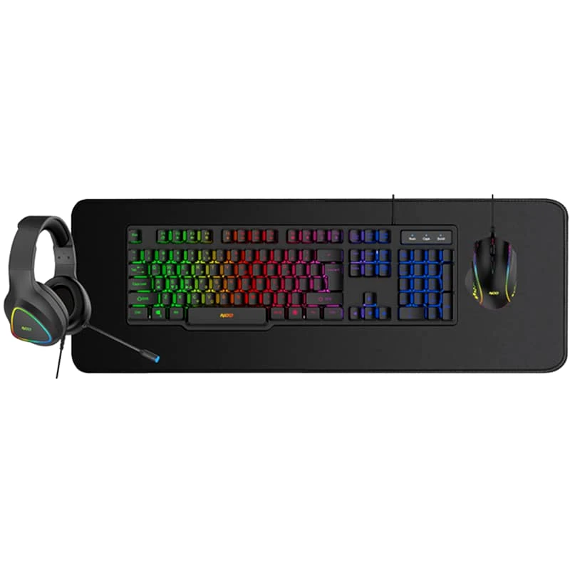 NOD NOD Platoon 4in1 Combo Σετ Gaming Πληκτρολόγιο με διακόπτες και RGB φωτισμό Ποντίκι (GR)