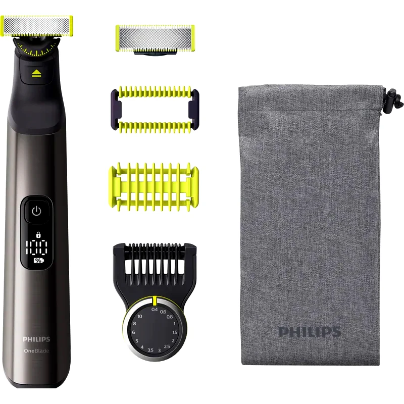 PHILIPS Ξυριστική Μηχανή PHILIPS ONEBLADE PRO QP6551/15 για Υγρό και Στεγνό Ξύρισμα με Θήκη Ασημί