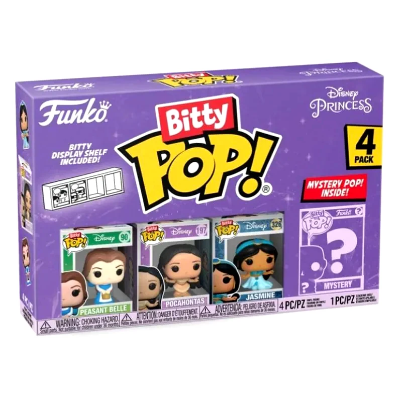 FUNKO Funko Bitty Pop! - Disney Princess - Peasant Belle/Pocahontas/Jasmine And Mystery Figure 4-pack
