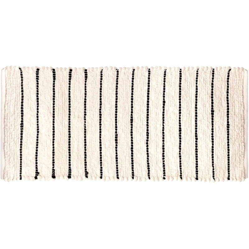 SPITISHOP Πατάκι Μπάνιου Spitishop F-v Striped 174726 Βαμβακερό 50x120cm - Εκρού/Μαύρο