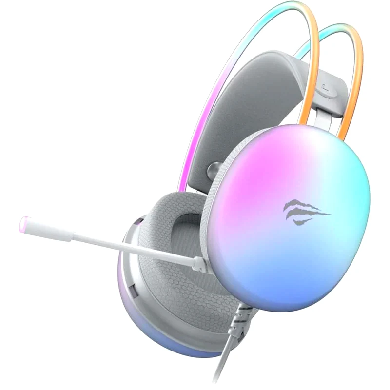 HAVIT Havit H2037D Gaming Ενσύρματα Ακουστικά 3.5mm/USB με RGB Φωτισμό - Λευκά