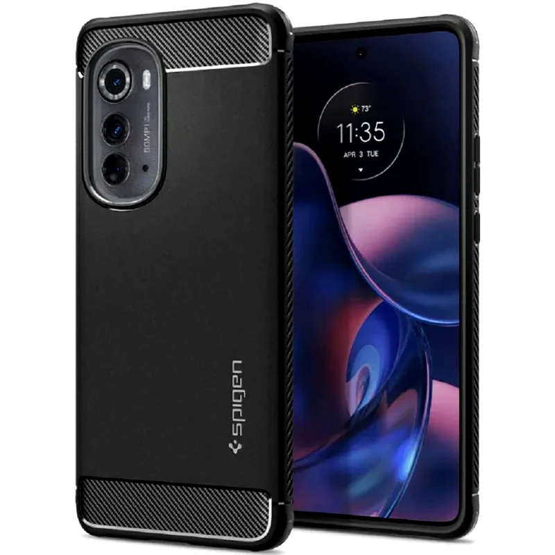 SPIGEN Θήκη Motorola Edge - Spigen Rugged Armor - Μαύρο