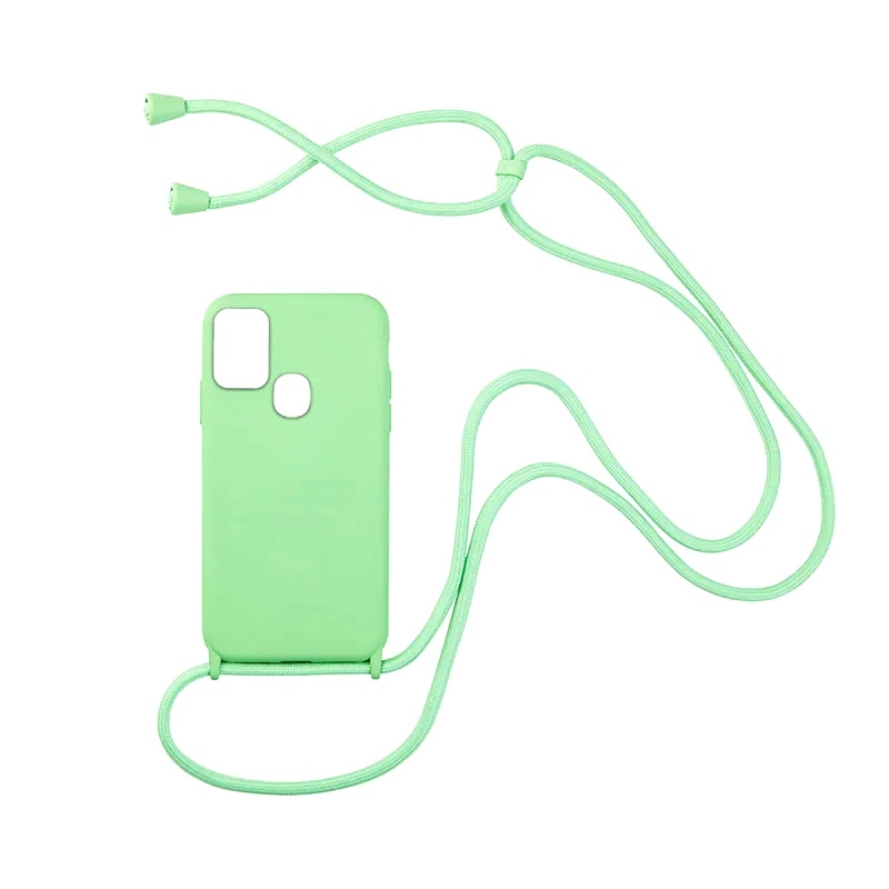 SONIQUE Θήκη Samsung Galaxy A21s - Sonique Carryhang Θήκη Σιλικόνης Με Κορδόνι - Πράσινο Ανοιχτό