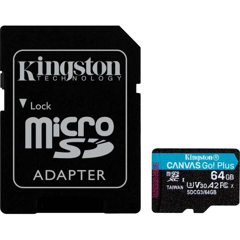 KINGSTON Kingston Canvas Go! Plus microSDXC 64GB Class 10 U3 V30 A2 UHS-I με αντάπτορα