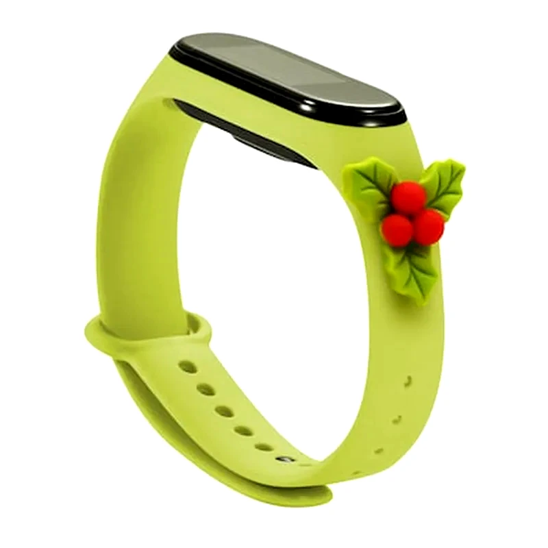 OEM Λουράκι Hurtel Christmas Holidays για Xiaomi Mi Smart Band 5/Mi Smart Band 6 - Green Mistletoe