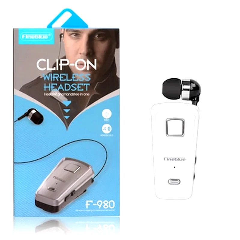 FINEBLUE Ακουστικό Bluetooth Fineblue F980 - Λευκό