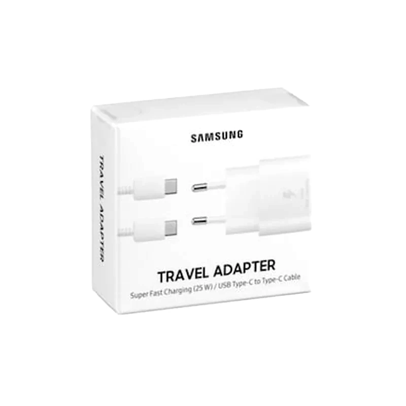 SAMSUNG Σετ Φόρτισης Samsung Usb-C 3A 25W with cable Usb-C to Usb-C 1m - White