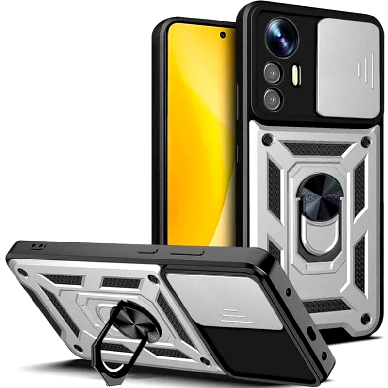BODYCELL Θήκη Xiaomi 12 Lite - Bodycell Armor Slide Ring Holder - Silver