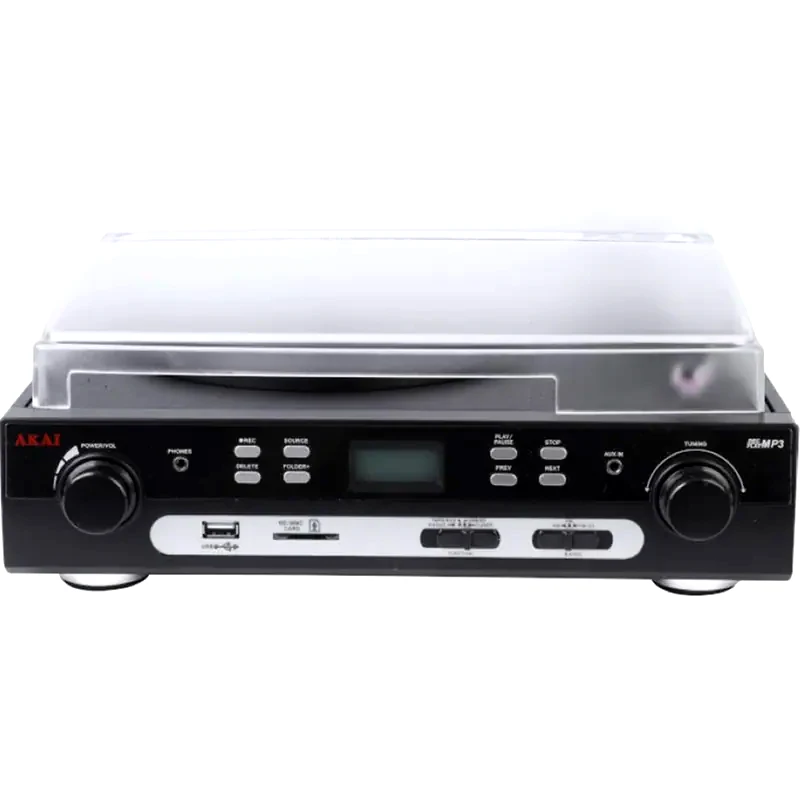 AKAI Πικάπ Akai ATT-15C με Ενσωματωμένα Ηχεία και Bluetooth/USB/Κάρτα SD/Ραδιόφωνο FM/AUX - Μαύρο