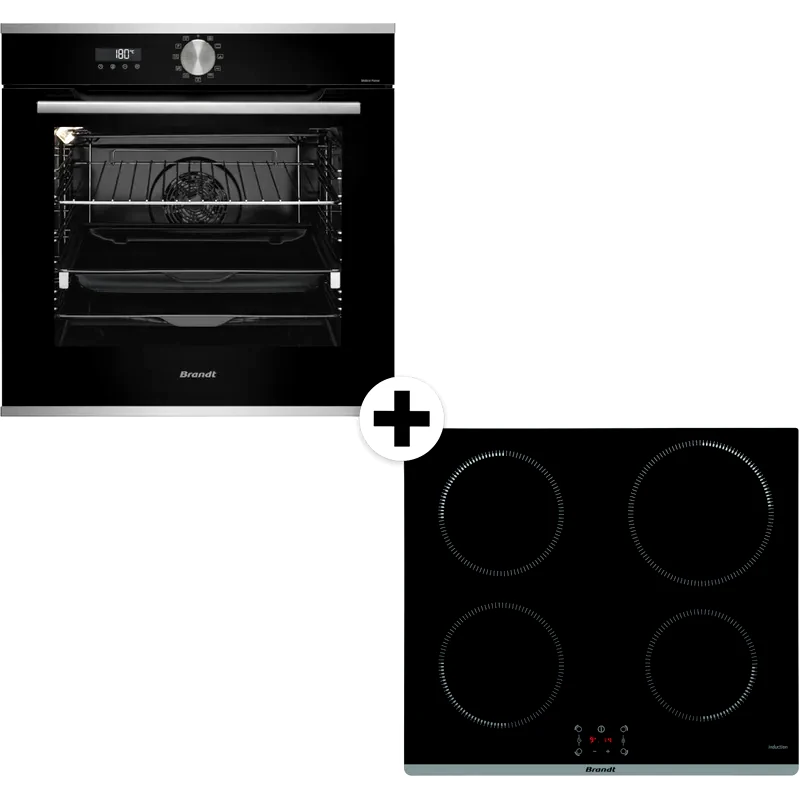 BRANDT BRANDT BOP7537LX BPI6464B 73 Lt Μαύρο Eντοιχιζόμενο Σετ Φούρνος και Εστία