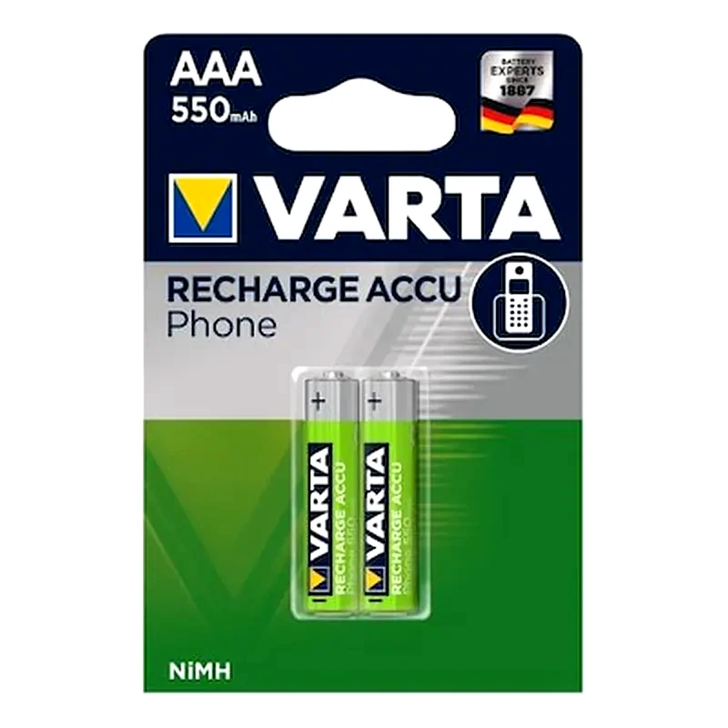 VARTA Επαναφορτιζόμενες Μπαταρίες Varta AAA NiMH 550mAh 1.2 V 2 τεμάχια