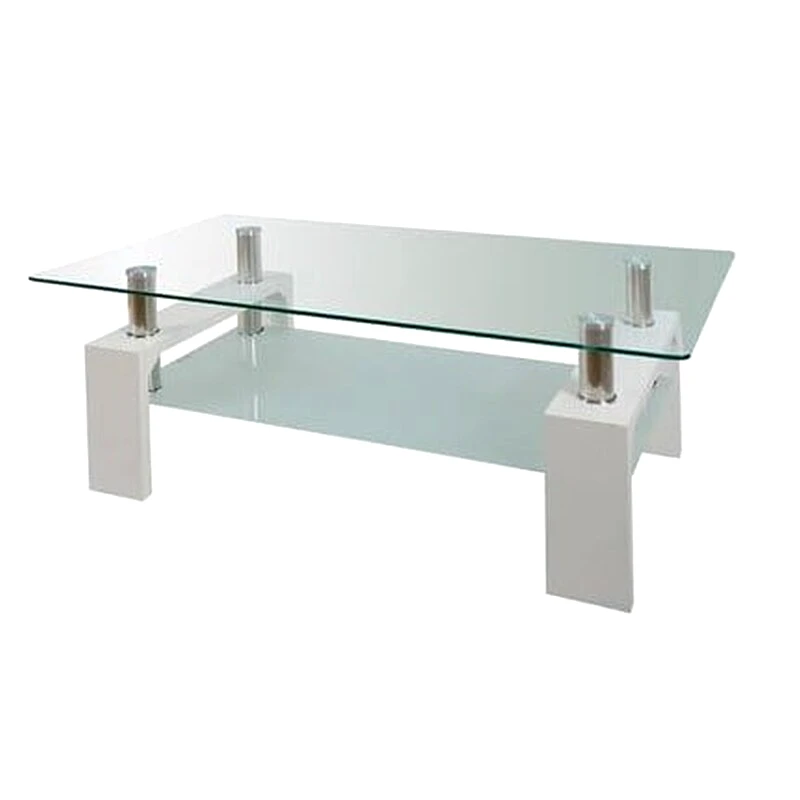 WOODWELL Τραπεζάκι Σαλονιού Woodwell από Γυαλί 110x60x45cm - Λευκό