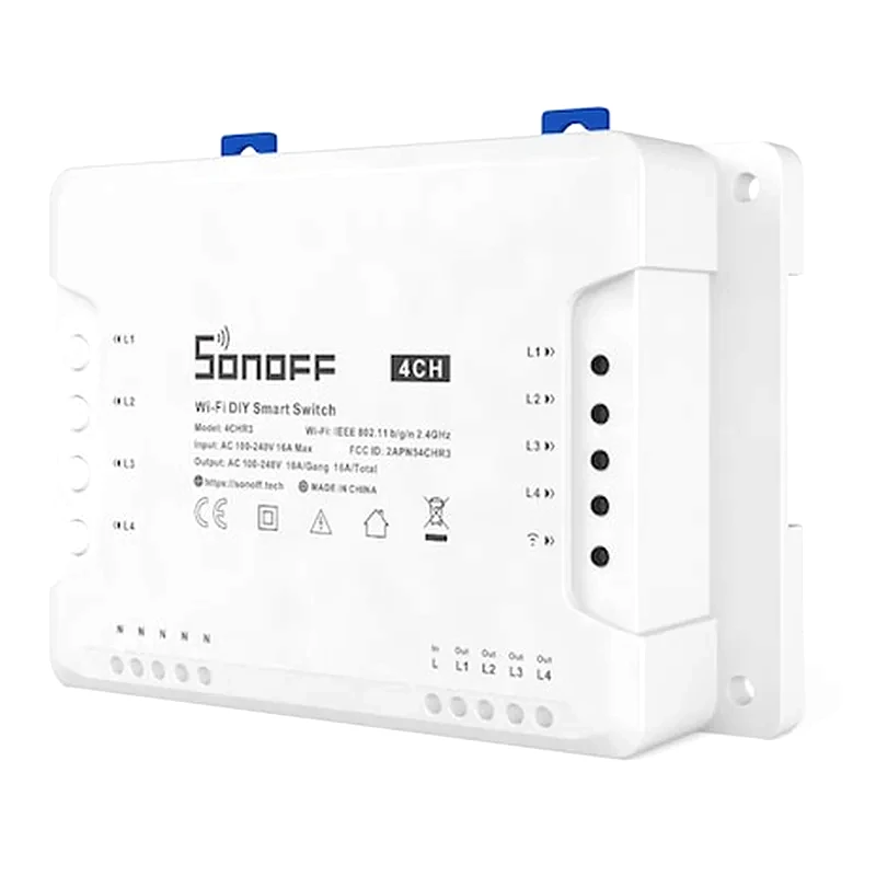 SONOFF Sonoff Smart Διακόπτης Wifi 4ch R3, 4 Θέσεων, 16a, Λευκός