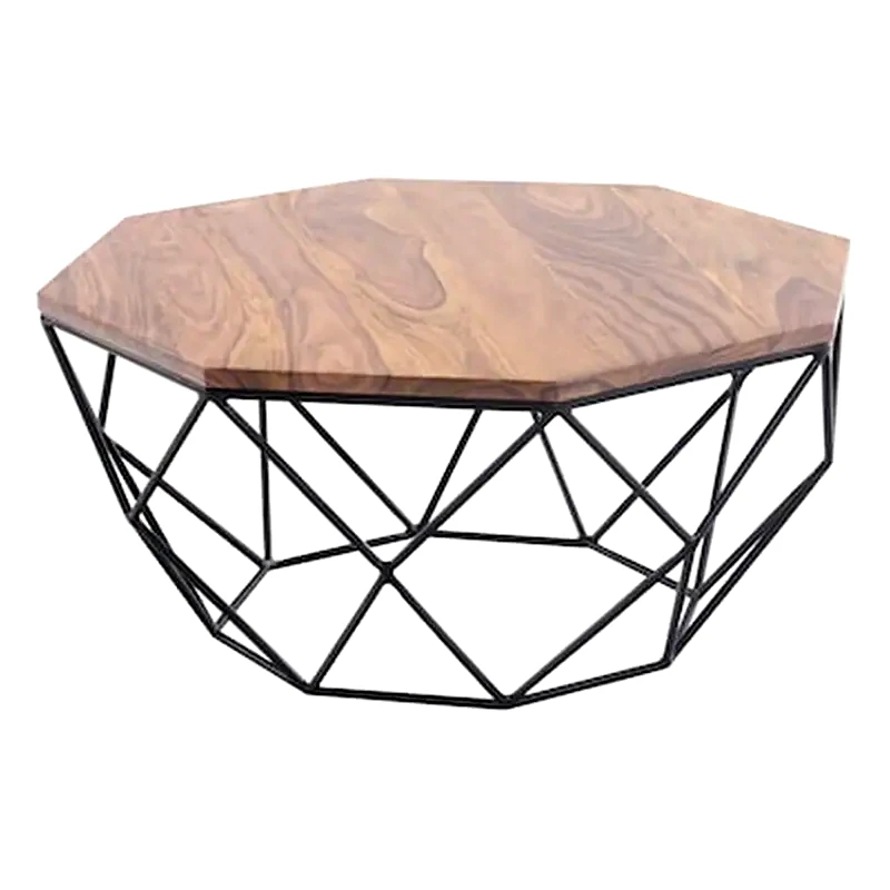 WOODWELL Τραπεζάκι Σαλονιού Woodwell από Ξύλο Ακακίας Glen 82x82x40cm - Καφέ/Μαύρο