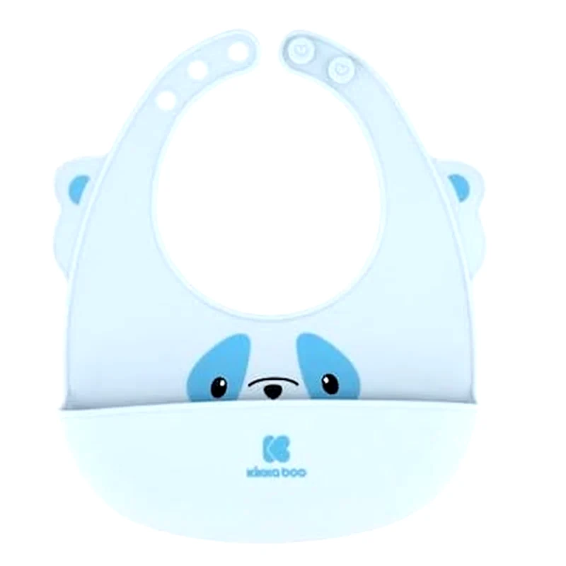 KIKKABOO Σαλιάρα Σιλικόνης Με Συλλέκτη Τροφίμων Blue Kikkaboo