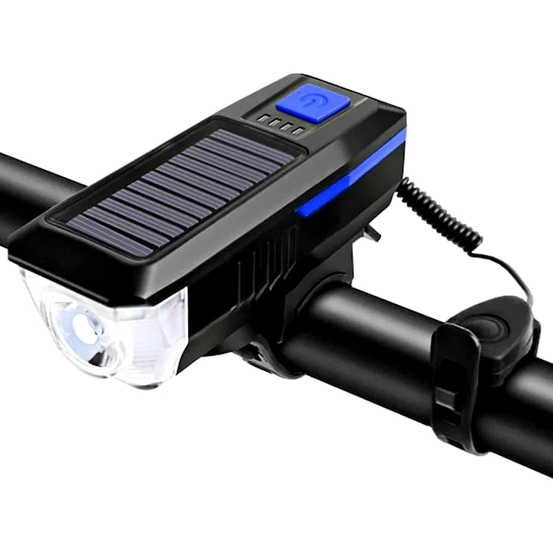 OEM Ly-17 Επαναφορτιζόμενο Εμπρόσθιο Φώς Ποδηλάτου Ηλιακό Και Αδιάβροχο 350lum Με Κουδούνι