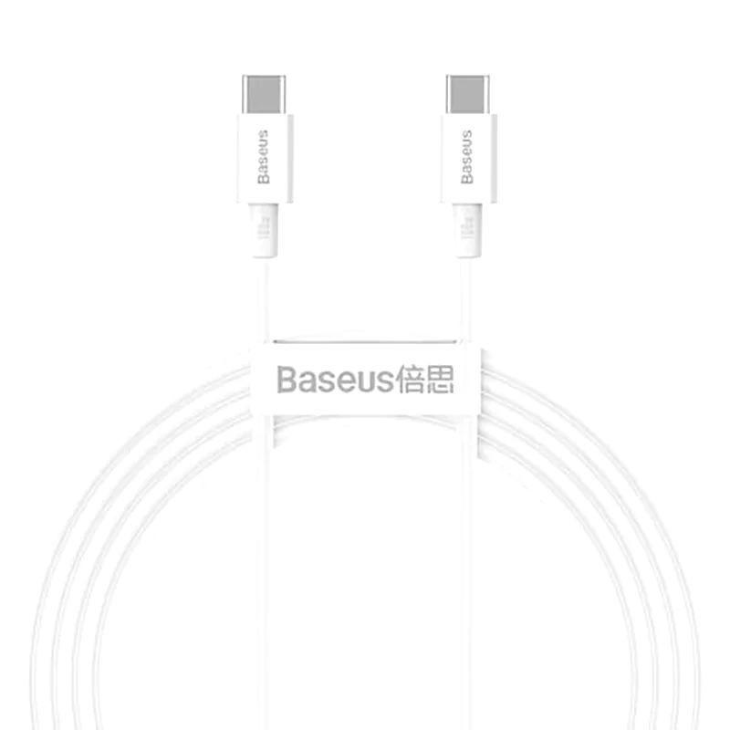 BASEUS Καλώδιο δεδομένων Baseus Superior Series Cable Usb-C to Usb-C 100W 2m - White