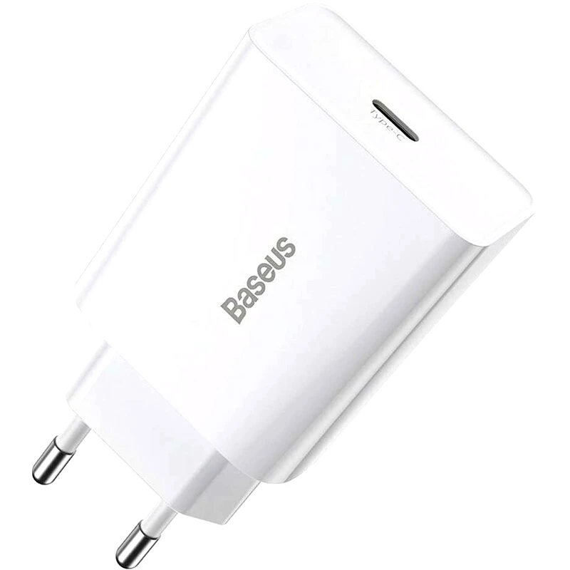 BASEUS Φορτιστής Πρίζας Baseus Speed Mini Quick Charger Usb-C 3A 20W - White