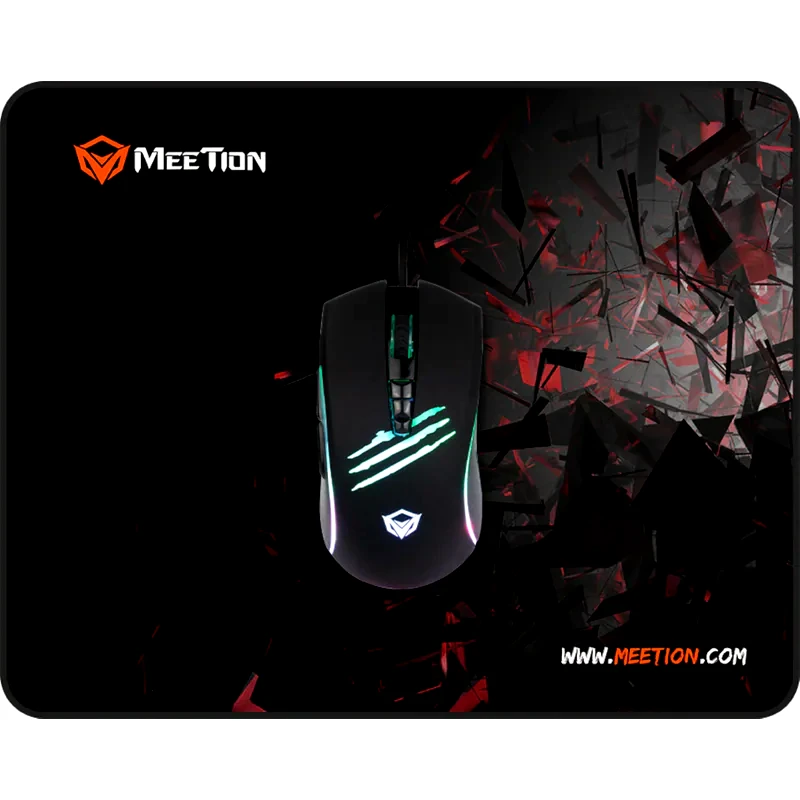 MEETION Meetion C011 RGB Gaming Ενσύρματο Ποντίκι + Mousepad Μαύρο