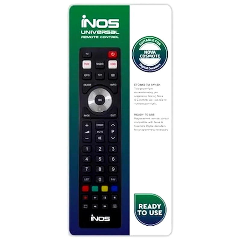 INOS Τηλεχειριστήριο Inos Για Συσκευές Nova + Cosmote Tv (ready To Use)