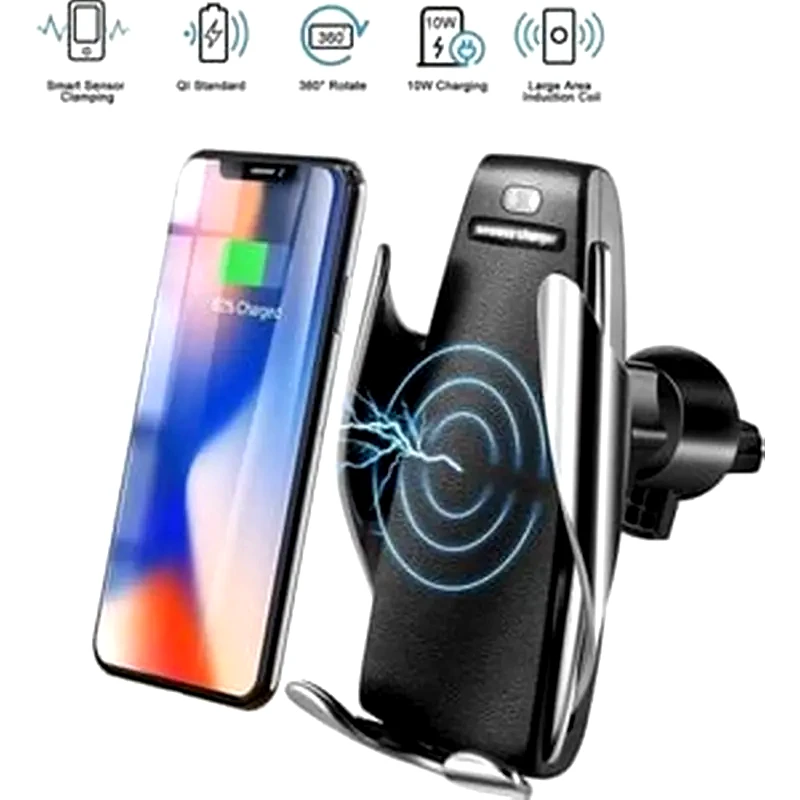 OEM Βάση Στήριξης Αυτοκινήτου Αεραγωγού Oem Με Qi charger - Μαύρο
