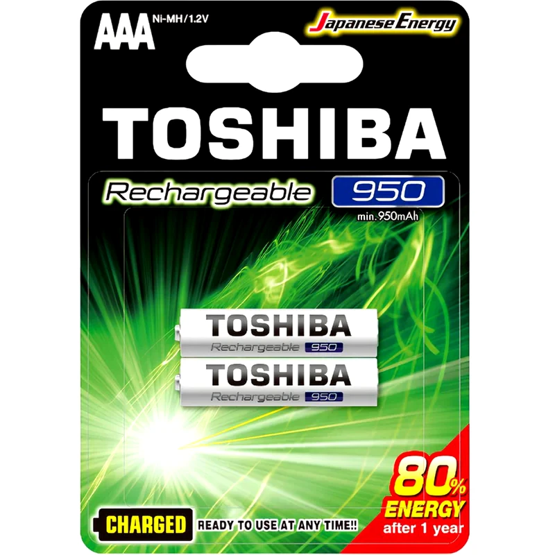 TOSHIBA Επαναφορτιζόμενες Μπαταρίες Toshiba AAA NiMH 950mAh 1.2 V 2 τεμάχια