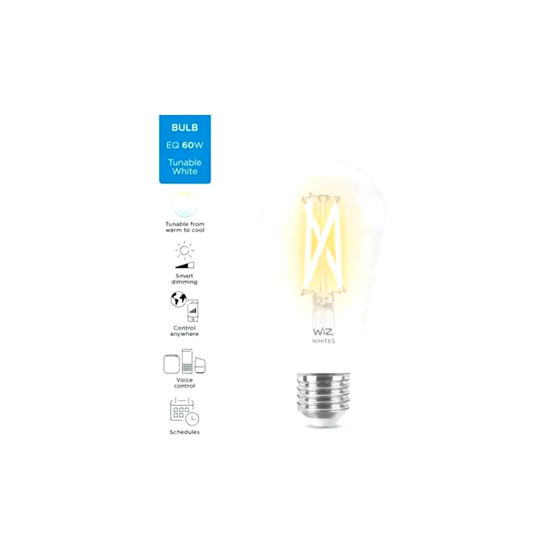 WIZ Λάμπα Wiz WiFi AMB ST64 E27 50W Σετ 2 Τμχ - Λευκό