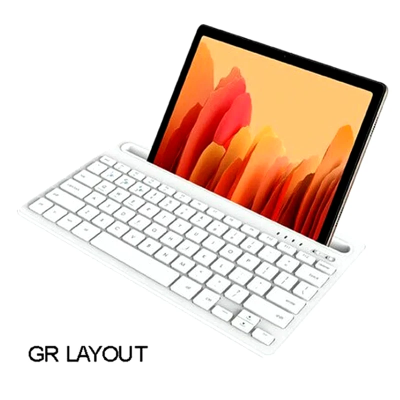 LAMTECH Lamtech LAM022117 Ασύρματο Bluetooth Ενσύρματο Πληκτρολόγιο για Tablet Λευκό (GR)