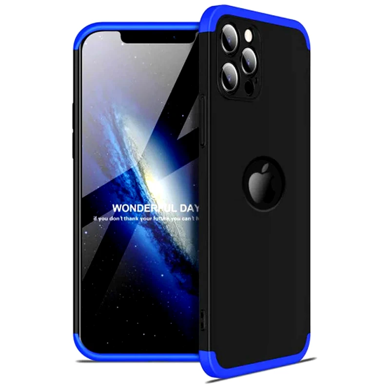 GKK Θήκη Apple iPhone 12/iPhone 12 Pro - Gkk 360 Full Body Protection - Black Blue