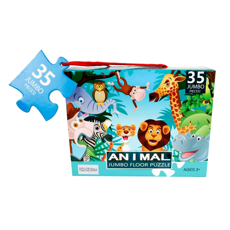 VAN MANEN Παιδικό Παζλ Van Manen Δαπέδου Ζώα Της Ζούγκλας 60X44 Εκ.(35 Κομμάτια)