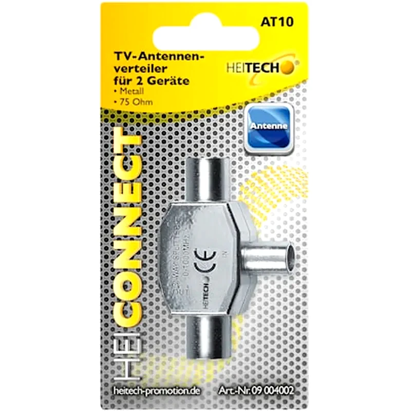HEITECH Heitech 09004002 Splitter / Διακλαδωτής Ομοαξονικού Καλωδίου Κεραίας 2 Εξόδων 797100-0071