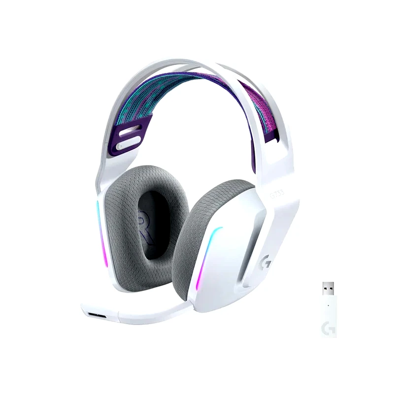 LOGITECH Logitech G G733 Gaming Ασύρματα Ακουστικά USB-C/2.4 GHz με RGB Φωτισμό - Λευκά