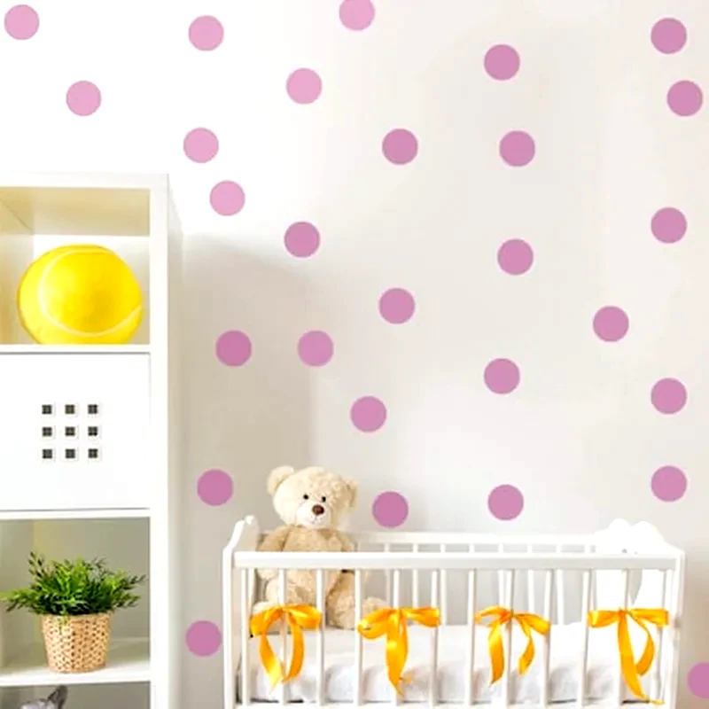 BABYLOON Παιδικό Αυτοκόλλητο Τοίχου Babyloon Πουά Μωβ