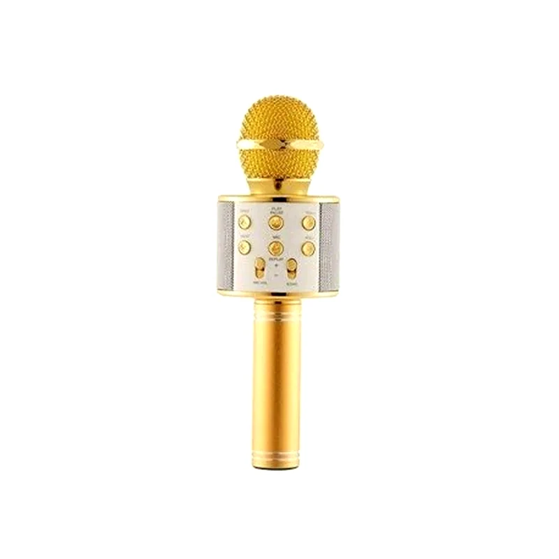 OEM Μικρόφωνο Karaoke Wster Ws-858 Με Ηχείο - Χρυσό