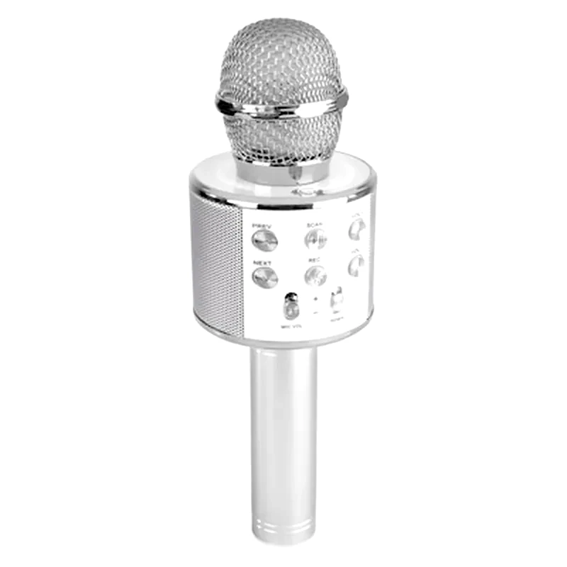 MAX Μικρόφωνο Karaoke Max Km01 Με Ηχείο - Silver