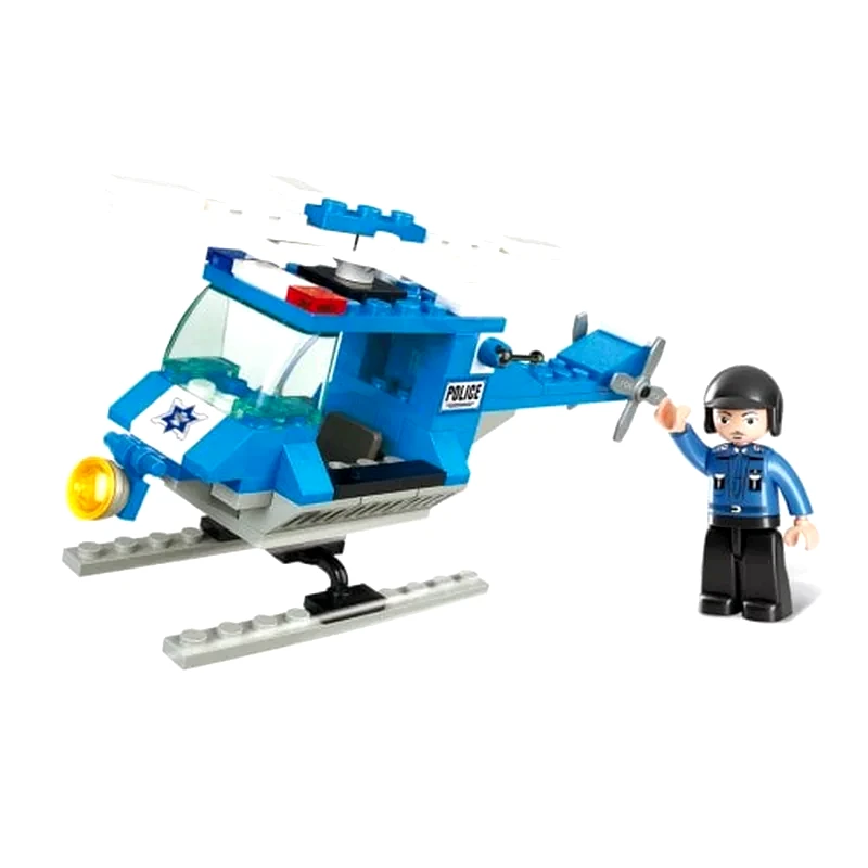 SLUBAN Sluban Τουβλάκια Town, Police Helicopter M38-b0175, 85τμχ