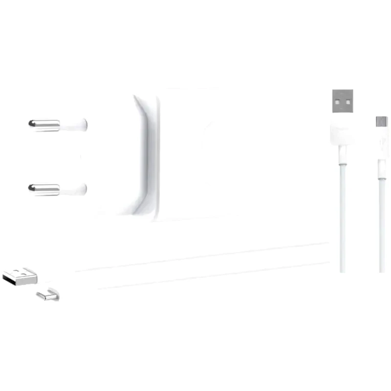 HUAWEI Σετ Φόρτισης Huawei 22.5W with cable Usb-C,microUSB 1m - White